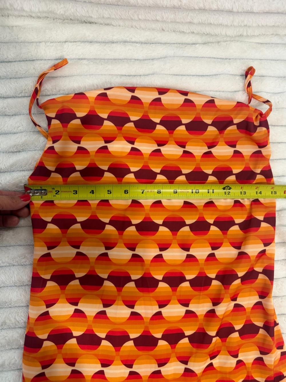 Urban Outfitters Orange Retro Print Cowl Neck Mini Dress NWT S Y2K - Picture 5 of 9